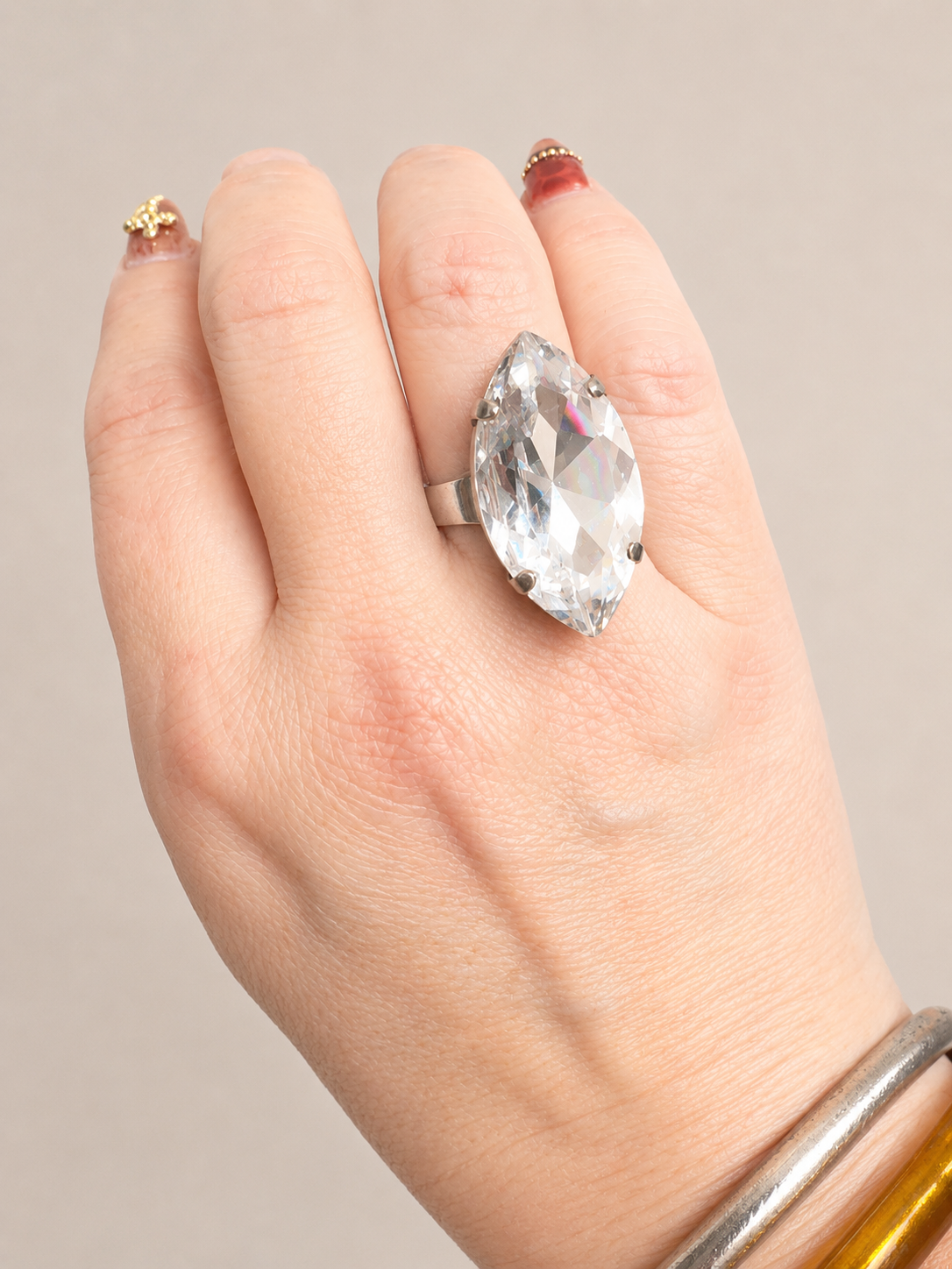 Crystal Marquis Statement Ring