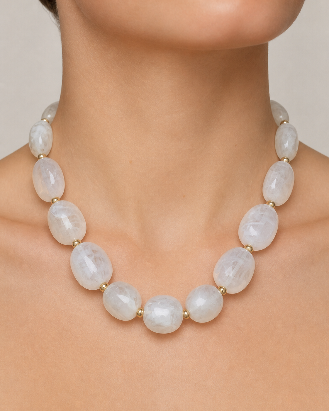White Resin Beaded Necklace
