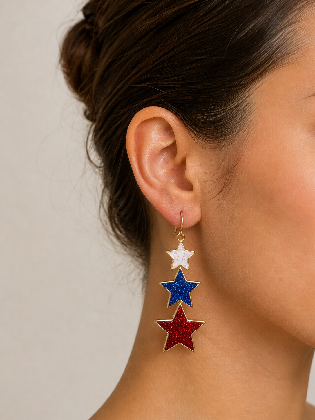 Patriotic Star Drop Earrings