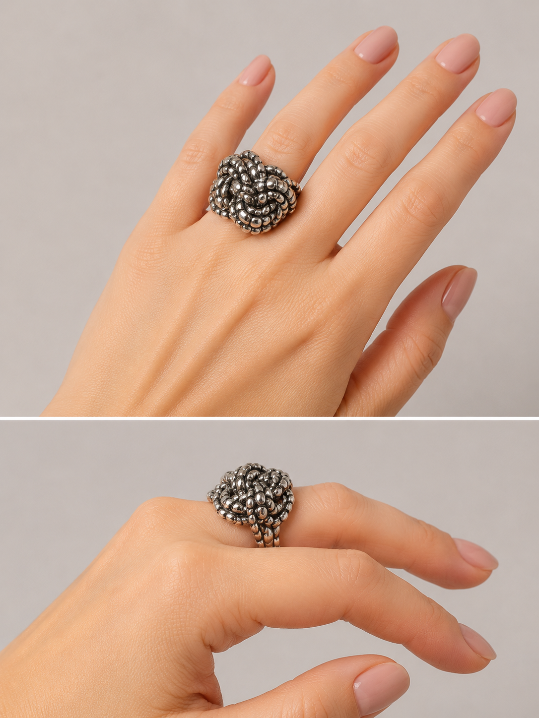 Dian Malouf Silver Knot Ring RS7571