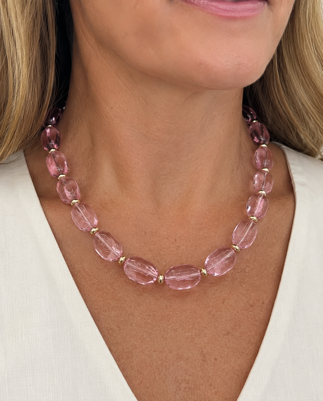 Clear Acrylic Beaded Necklace