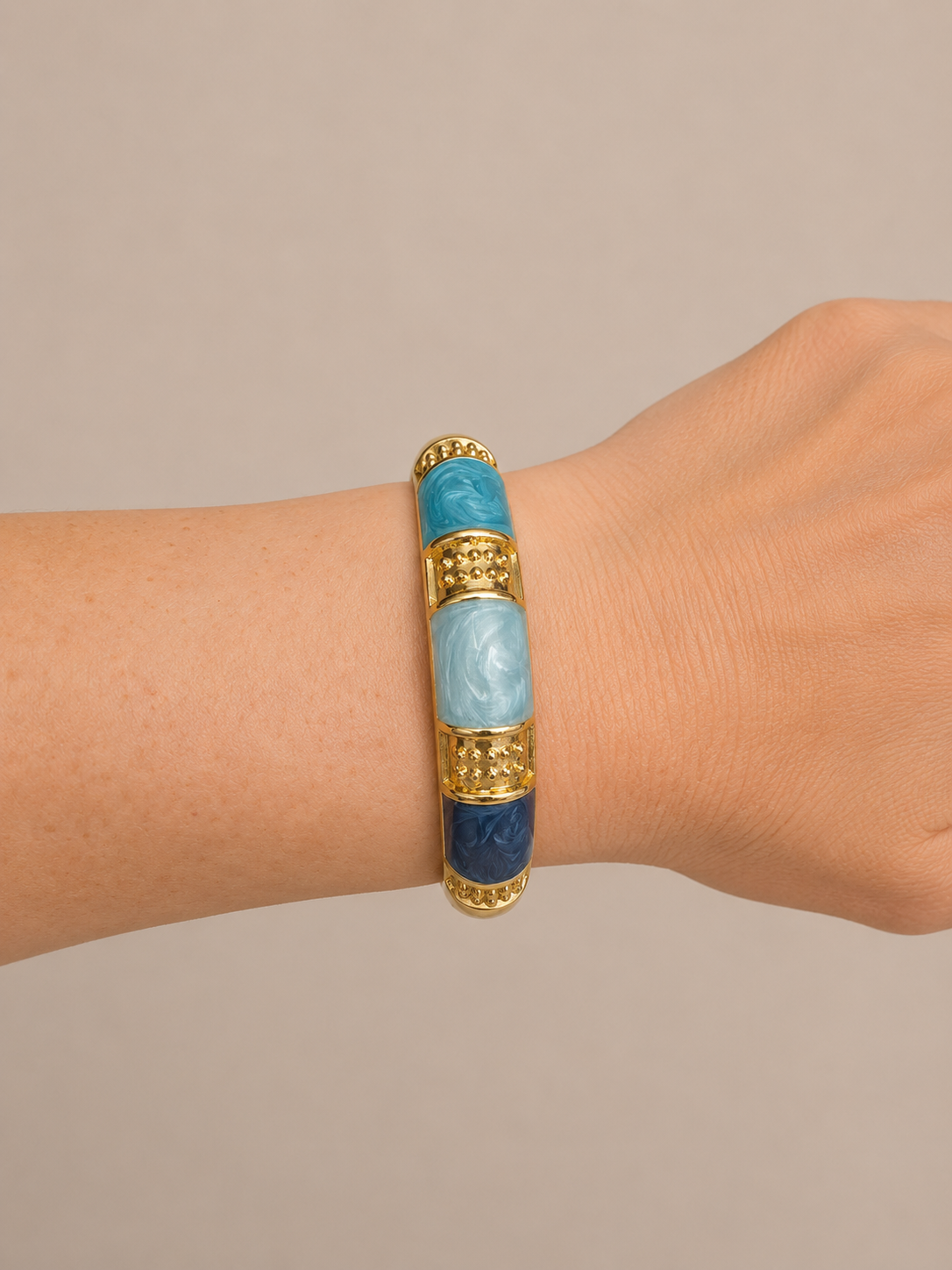 Gold Enamel Bangle Bracelets