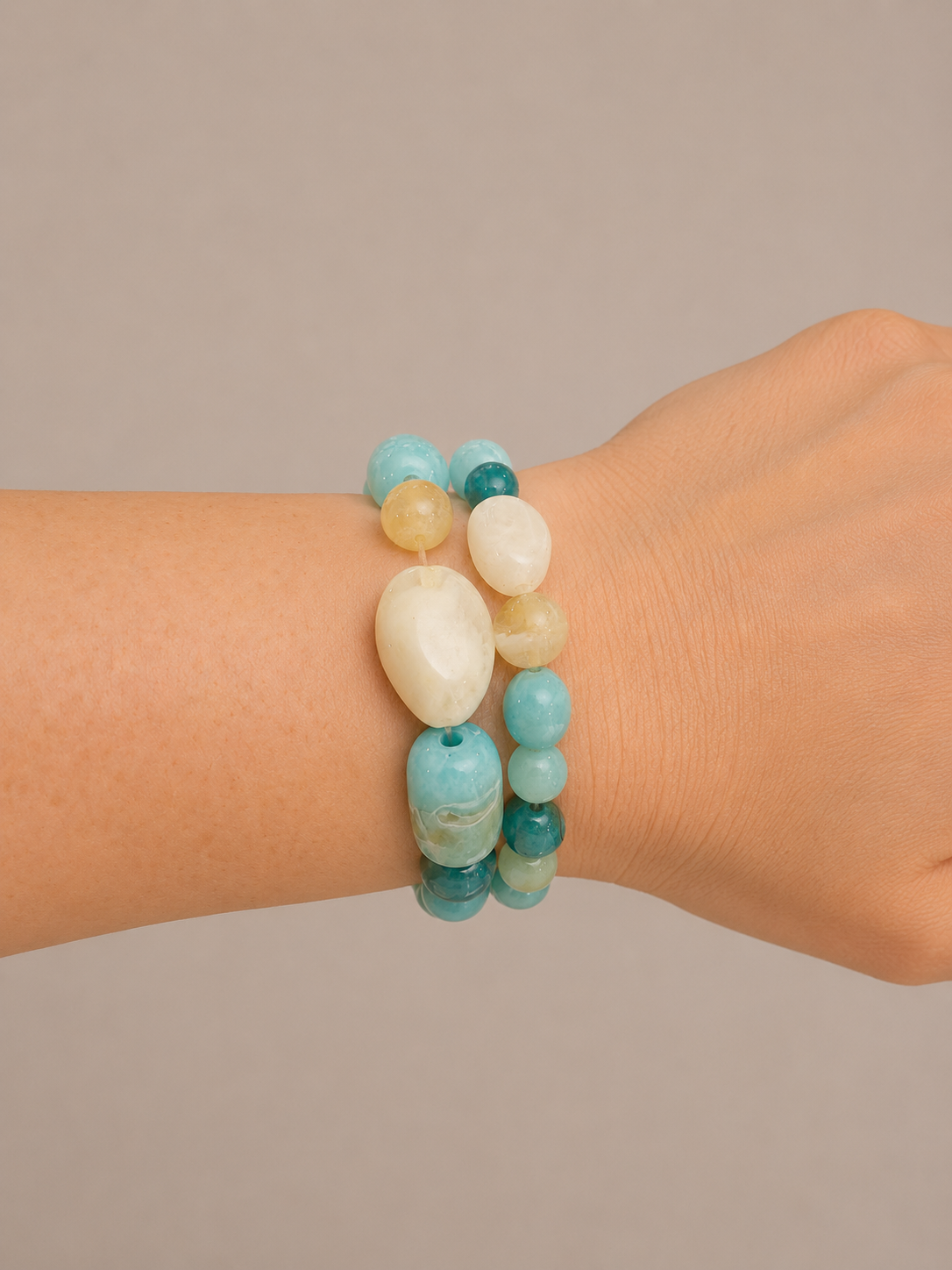 Resin Natural Stone Bracelet Stack