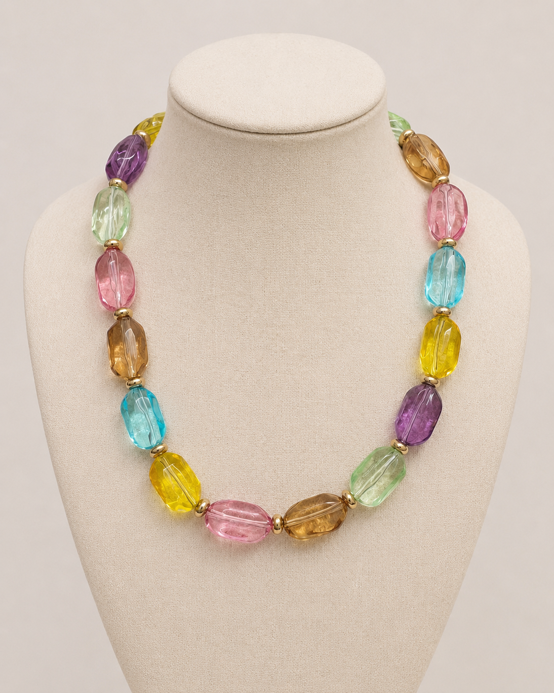 Clear Acrylic Beaded Necklace