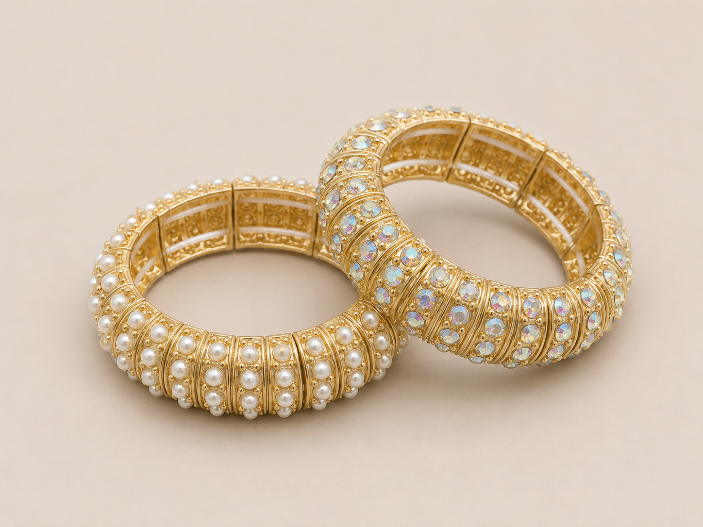Gold Wide Stretch Bracelet