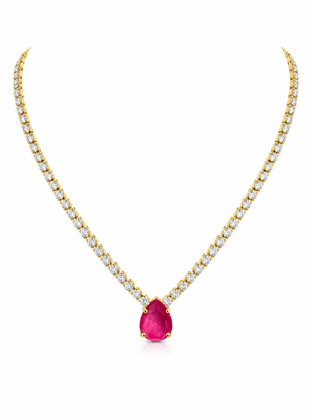 Tova Milli Necklace - Clear/Electric Pink