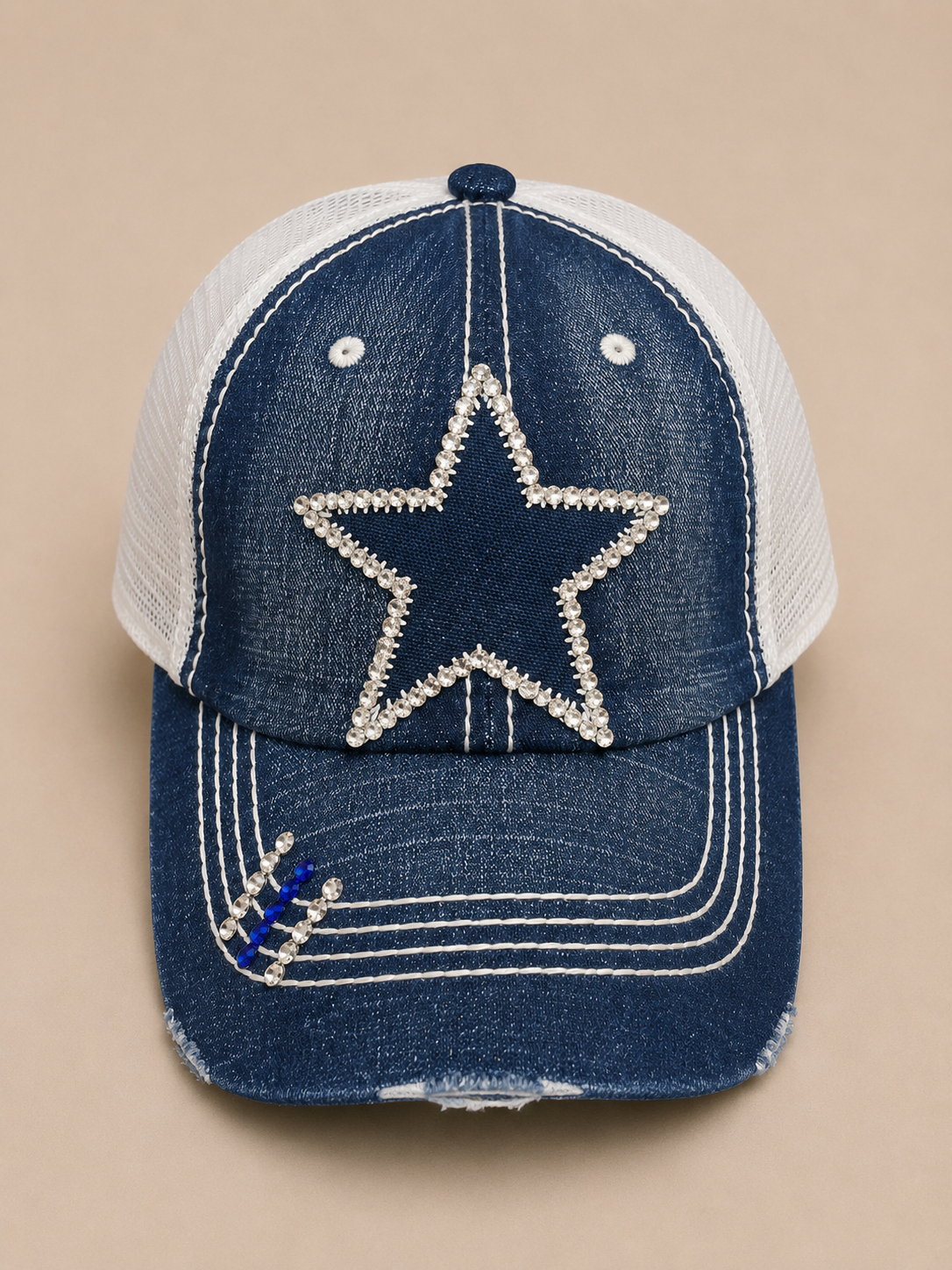 Navy Star Bling Cap