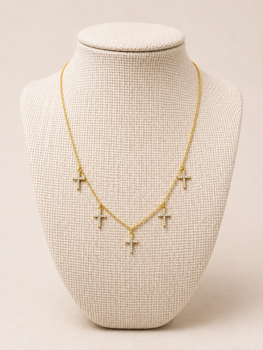 CZ Dangling Cross Necklace