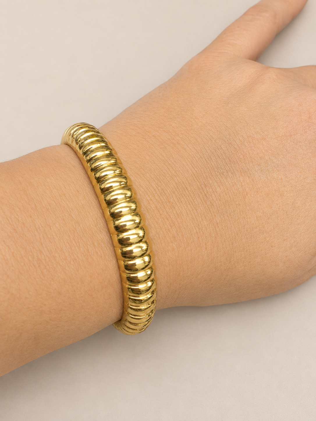 Gold Snake Hinged Bangle
