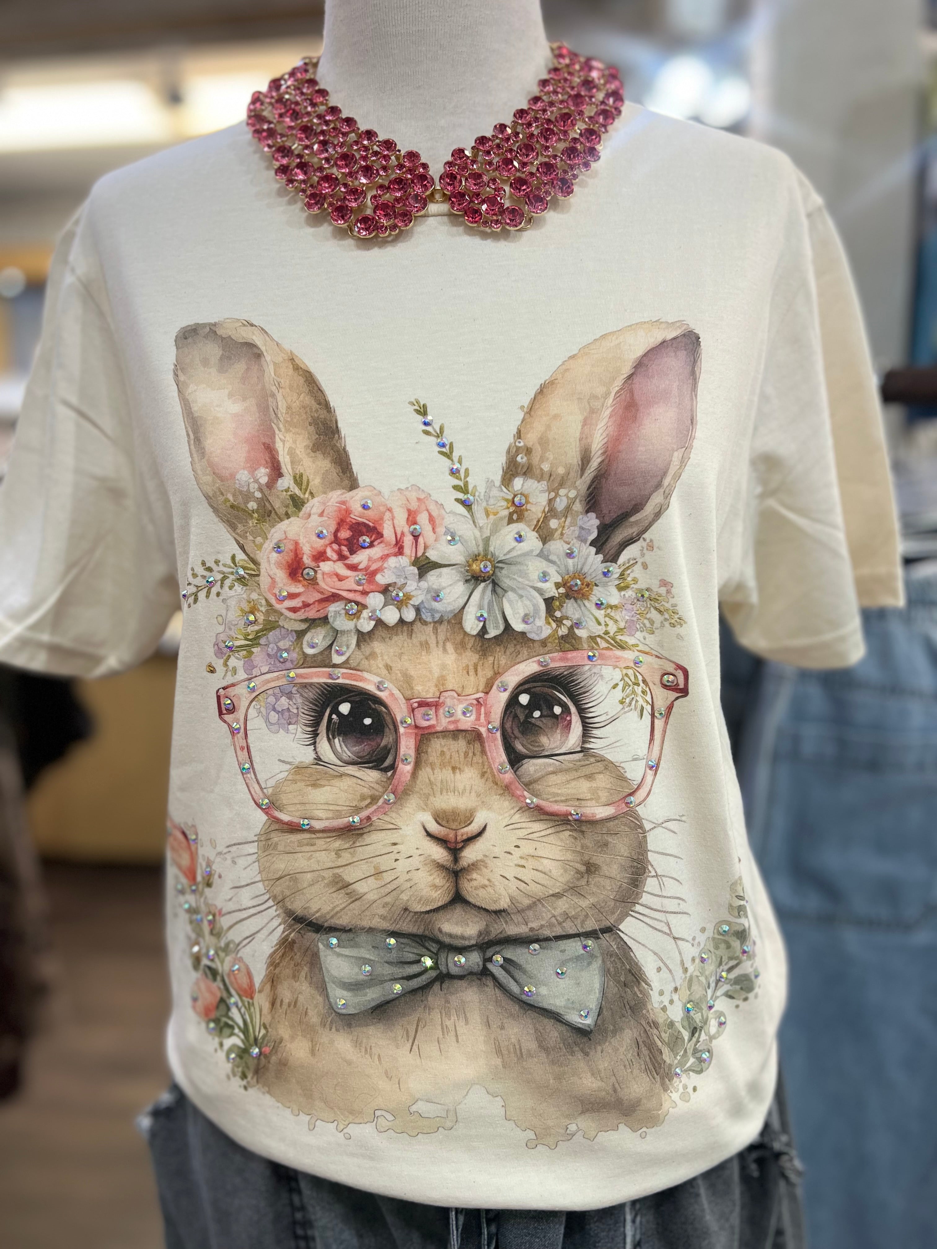 Glasses Bunny Bling Tee