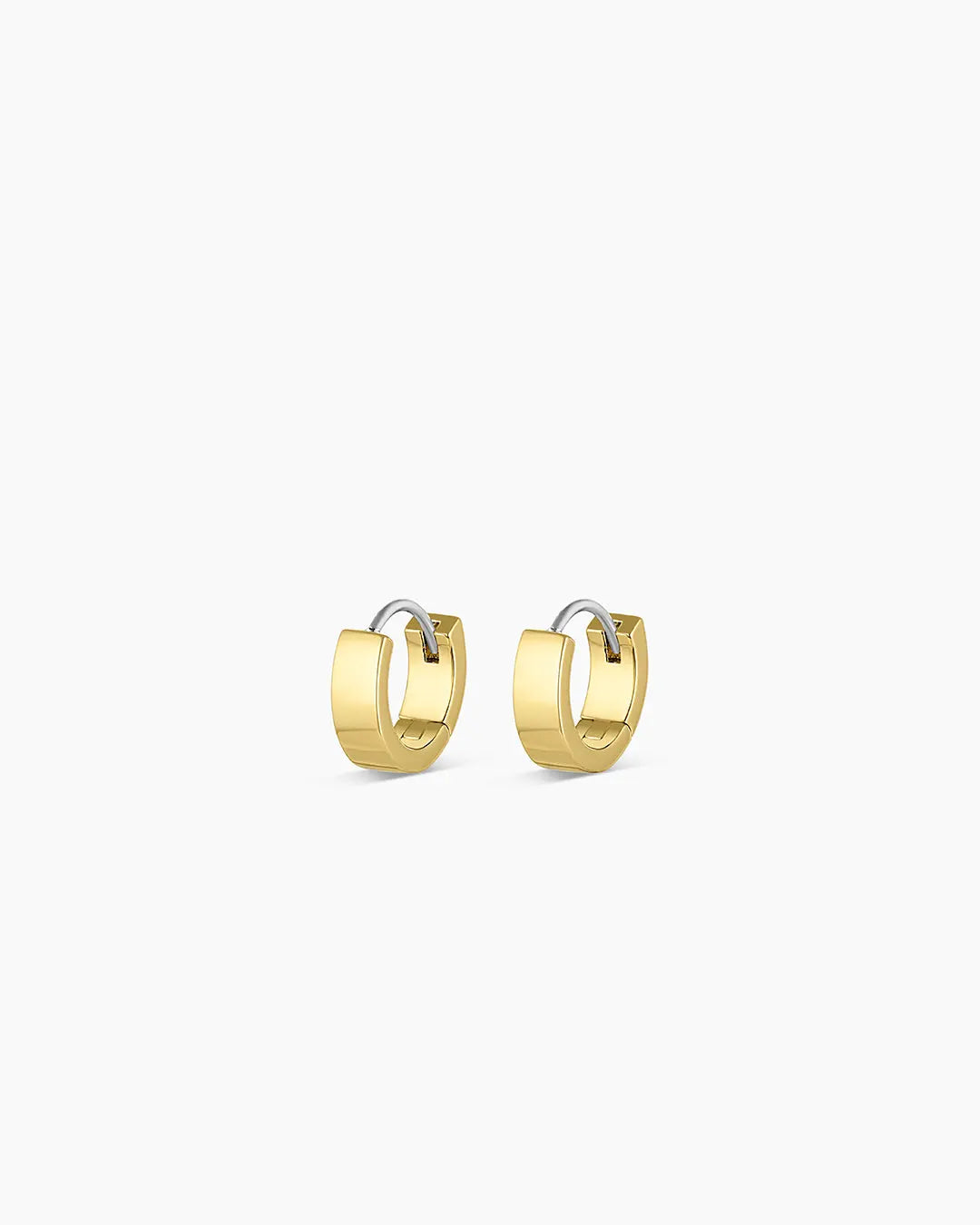 Gorjana Women's Rose Huggies, Minimalist Flat Cuff Huggie Hoop Earrings, Stainless Steel Post