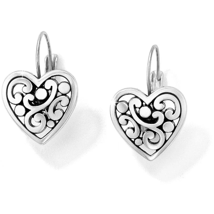 Brighton Contempo Heart Leverback Earrings Silver One Size — Accents Boutique, Marble Falls TX