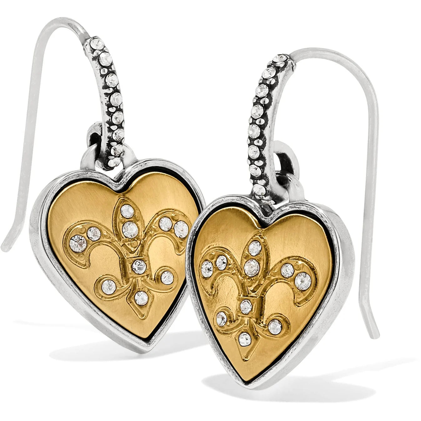 Brighton One Heart French Wire Two Tone-Crystal Earring