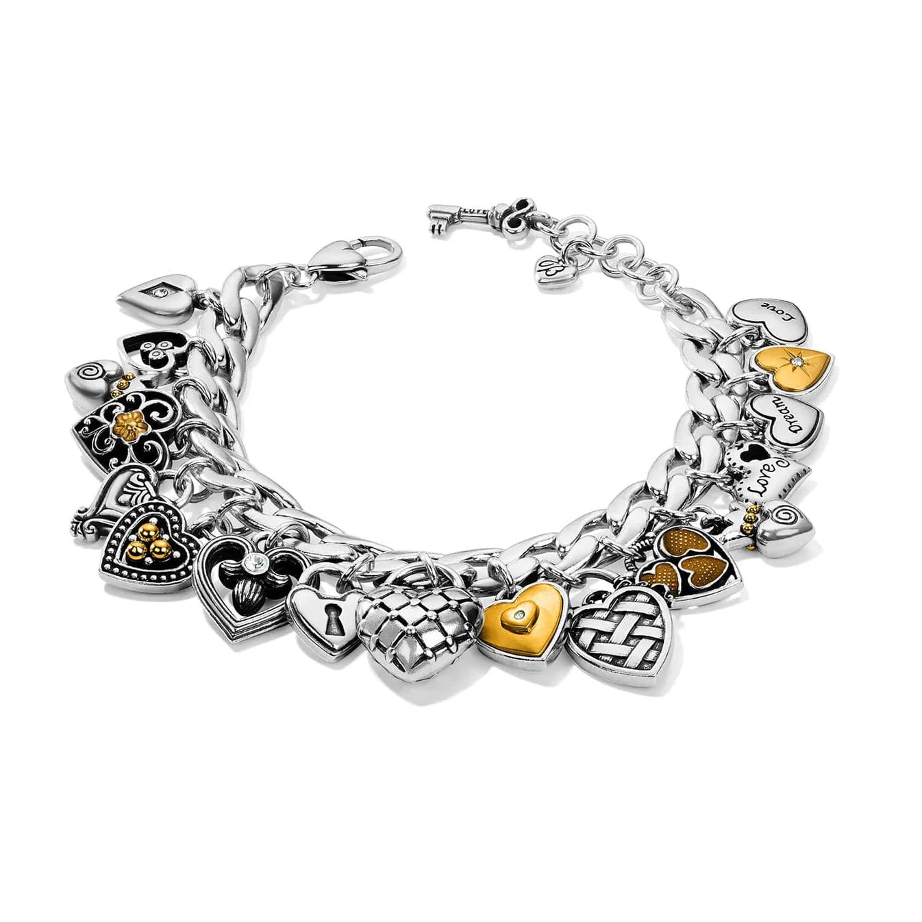 Brighton One Heart Bracelet Lobster Claw Clasp Two Tone — Accents Boutique, Marble Falls TX