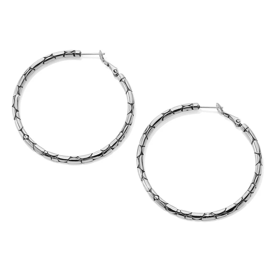 Brighton Pebble Large Hoop Earrings Silver