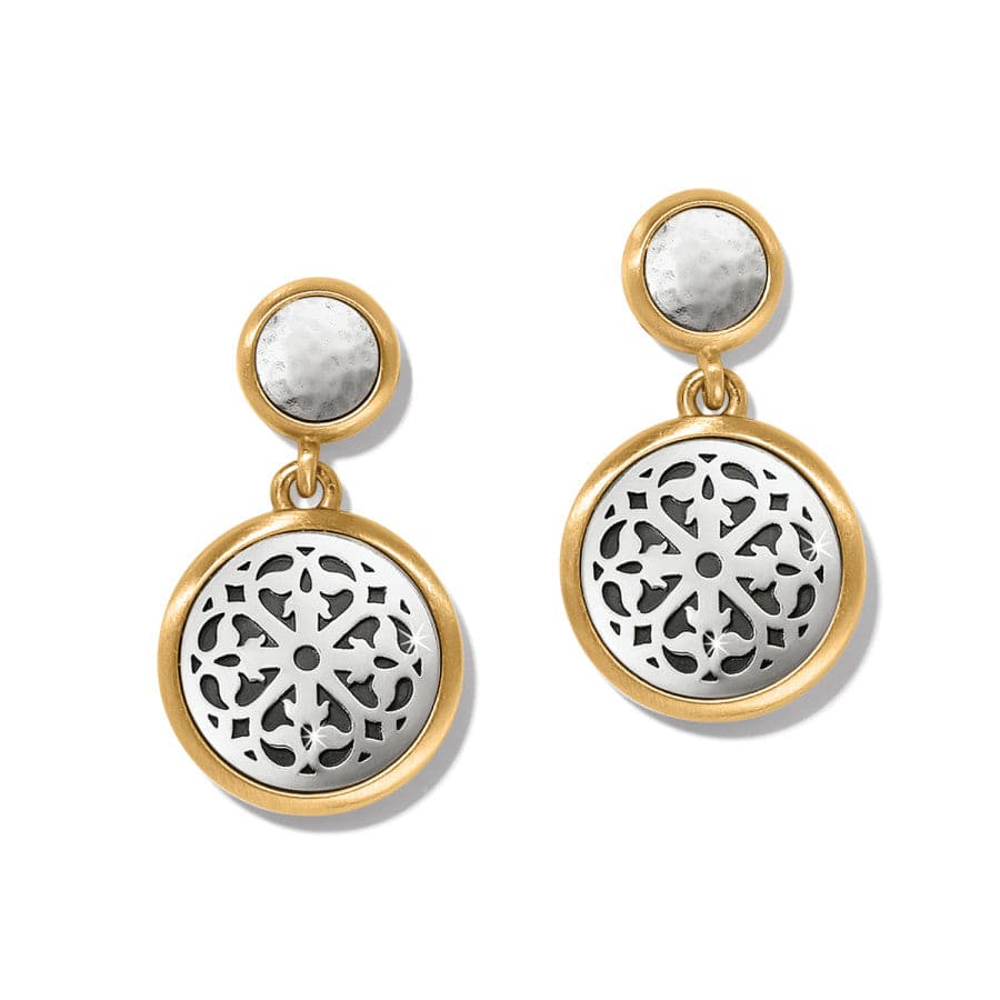 Brighton Ferrara Luce Floral Round Post Drop Earrings 2tone