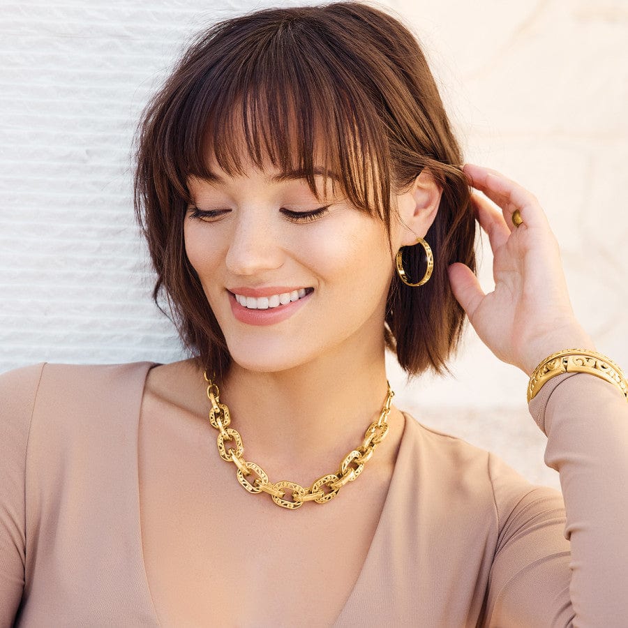 Brighton Contempo Gold Linx Chunky Link Adjustable Necklace Jewelry