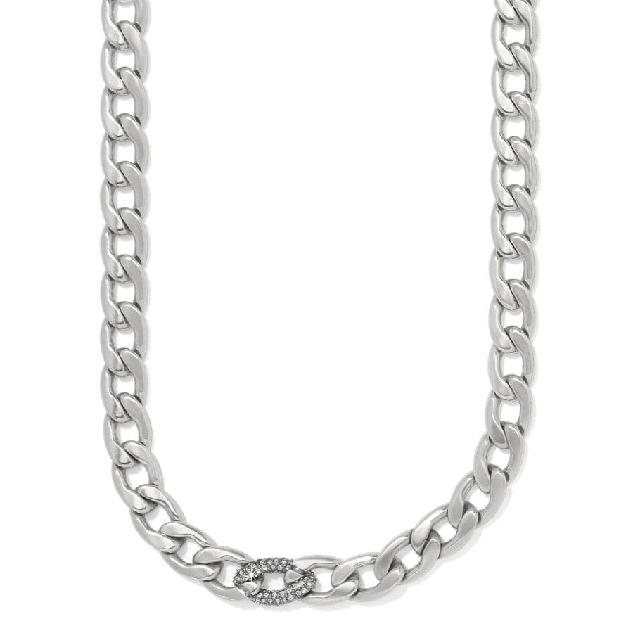 Brighton Cleo Pave Link Silver Necklace — Accents Boutique, Marble Falls TX