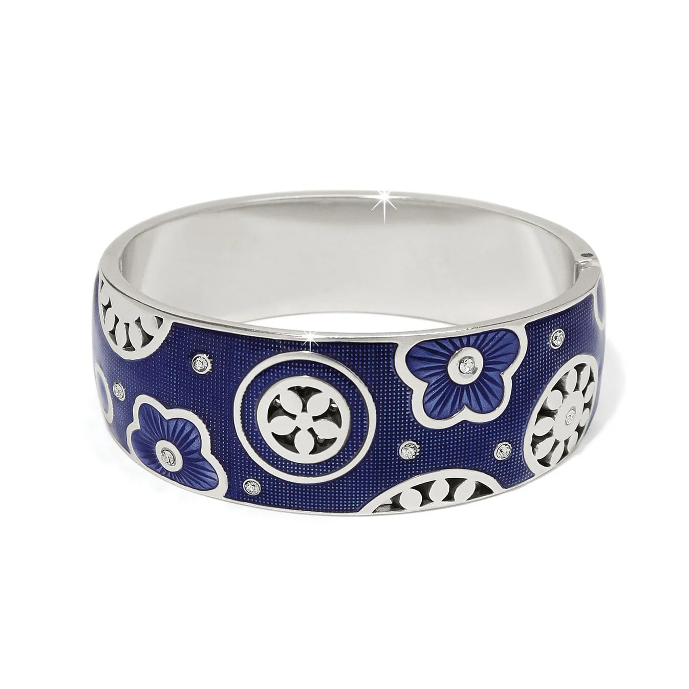 Brighton Flora Blue Wide Hinge Bangle