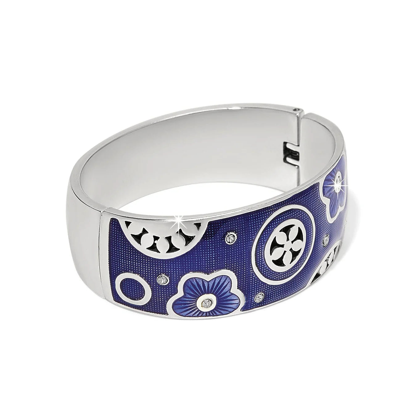 Brighton Flora Blue Wide Hinge Bangle