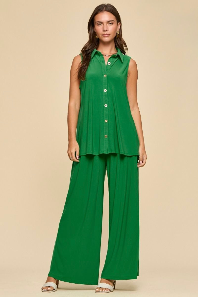 Shoreline Knit Wide Leg Pants Set