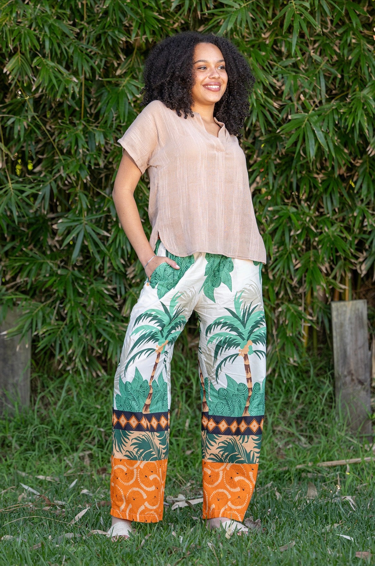 Tangle Hemi Tropical Cotton Pant