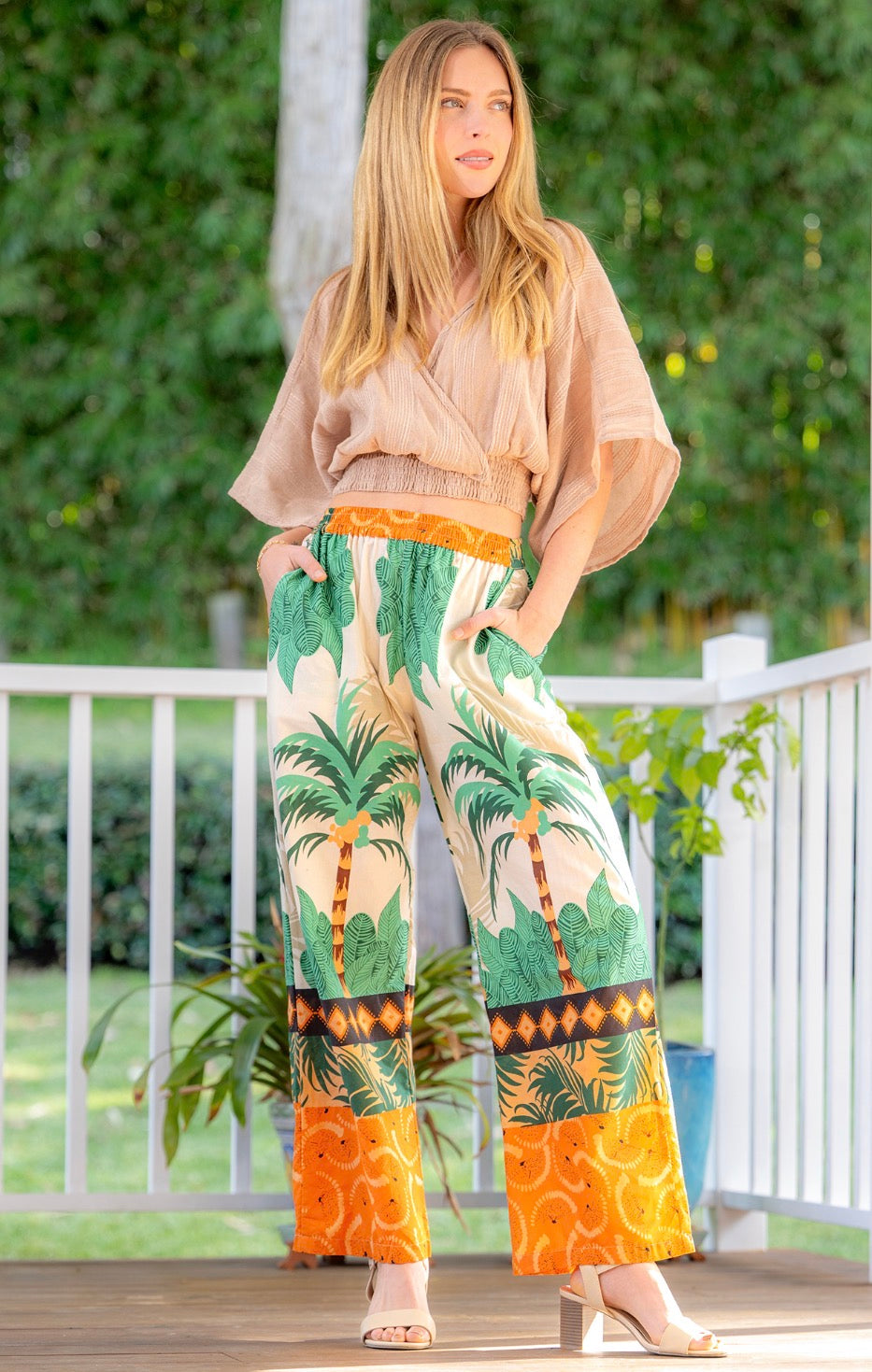 Tangle Hemi Tropical Cotton Pant