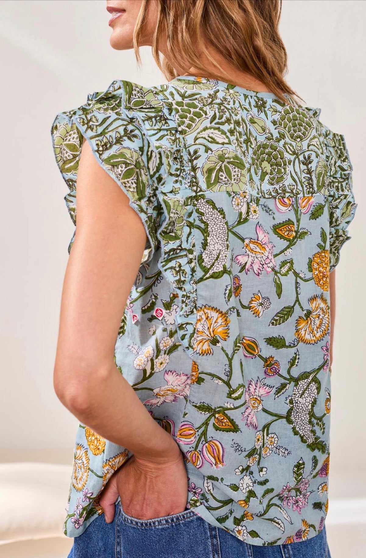 Tribal Mixed Print Floral Blouse