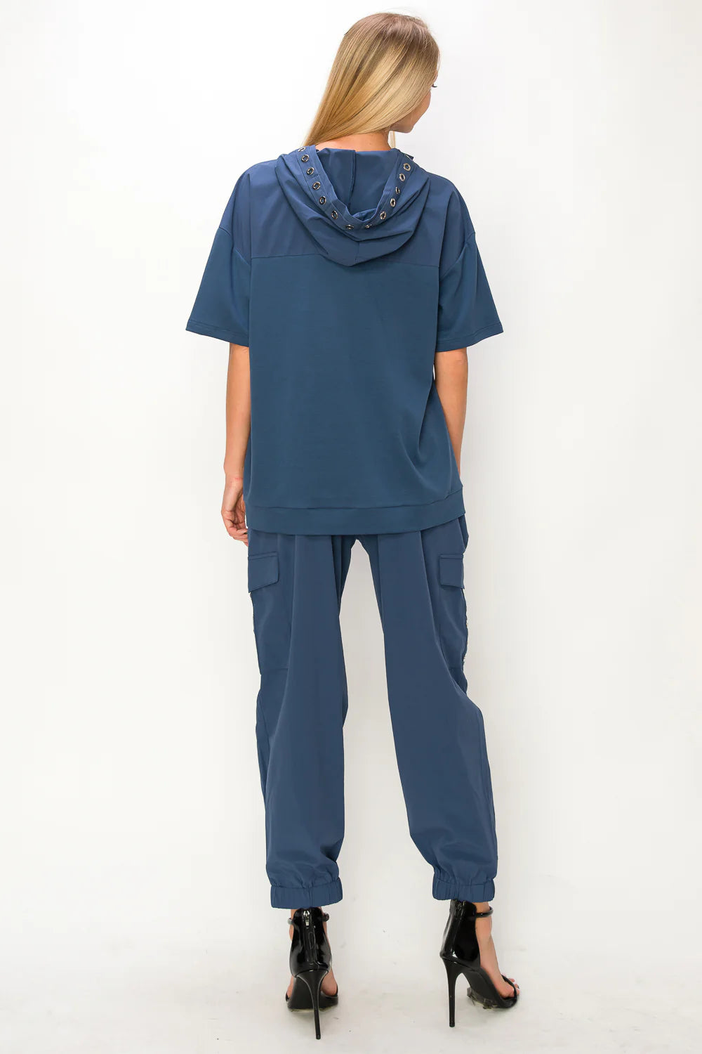 Rosella Stretch Pointe Knit Top And Parachute Pant Set