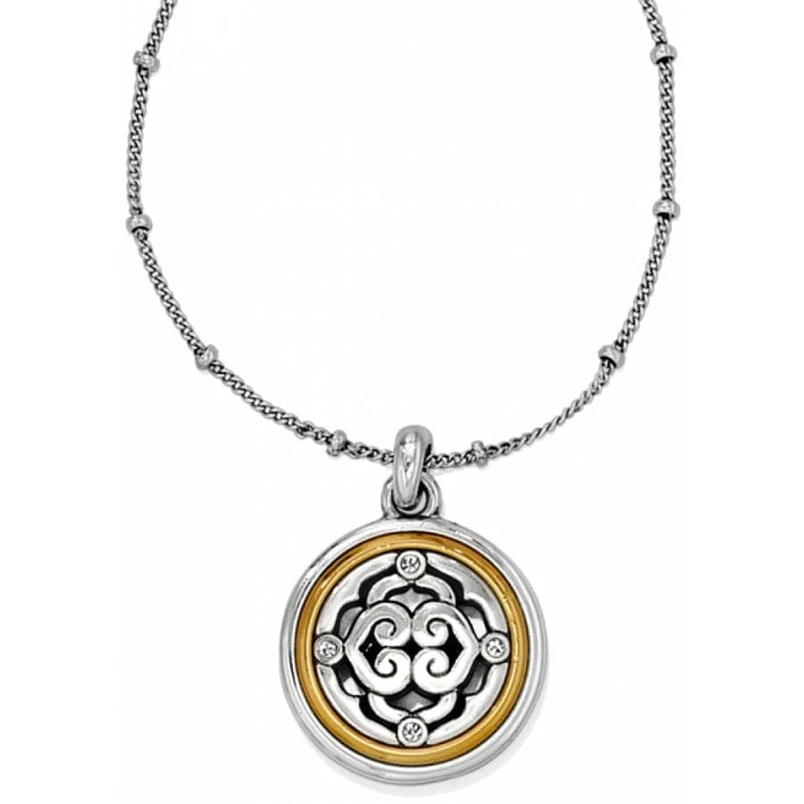 Brighton Intrigue Small Gold Silver Crystal Pendant Necklace