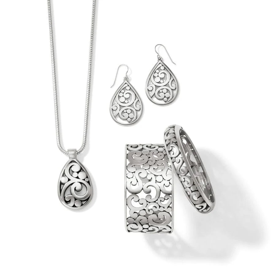 Brighton Contempo Teardrop French Wire Earrings Silver — Accents Boutique, Marble Falls TX