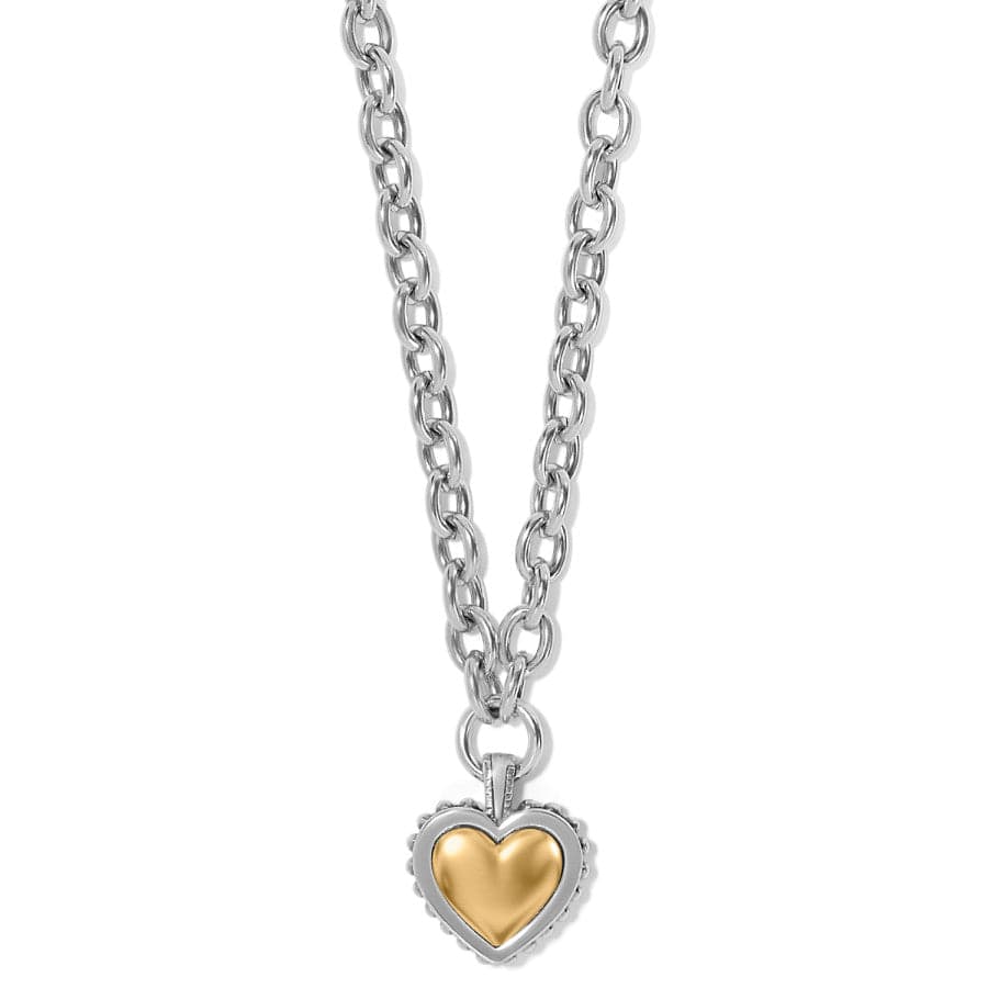 Brighton Pretty Tough Bold Heart 2 Tone Necklace