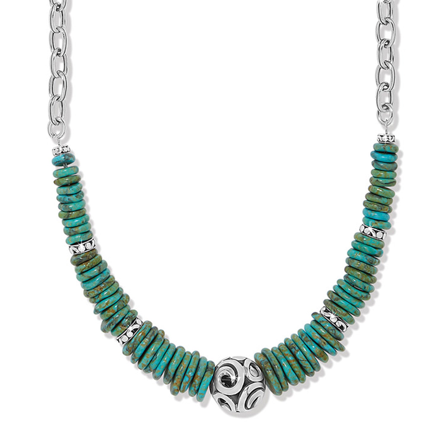 Brighton Contempo Sonora Verde Blue Disc Necklace