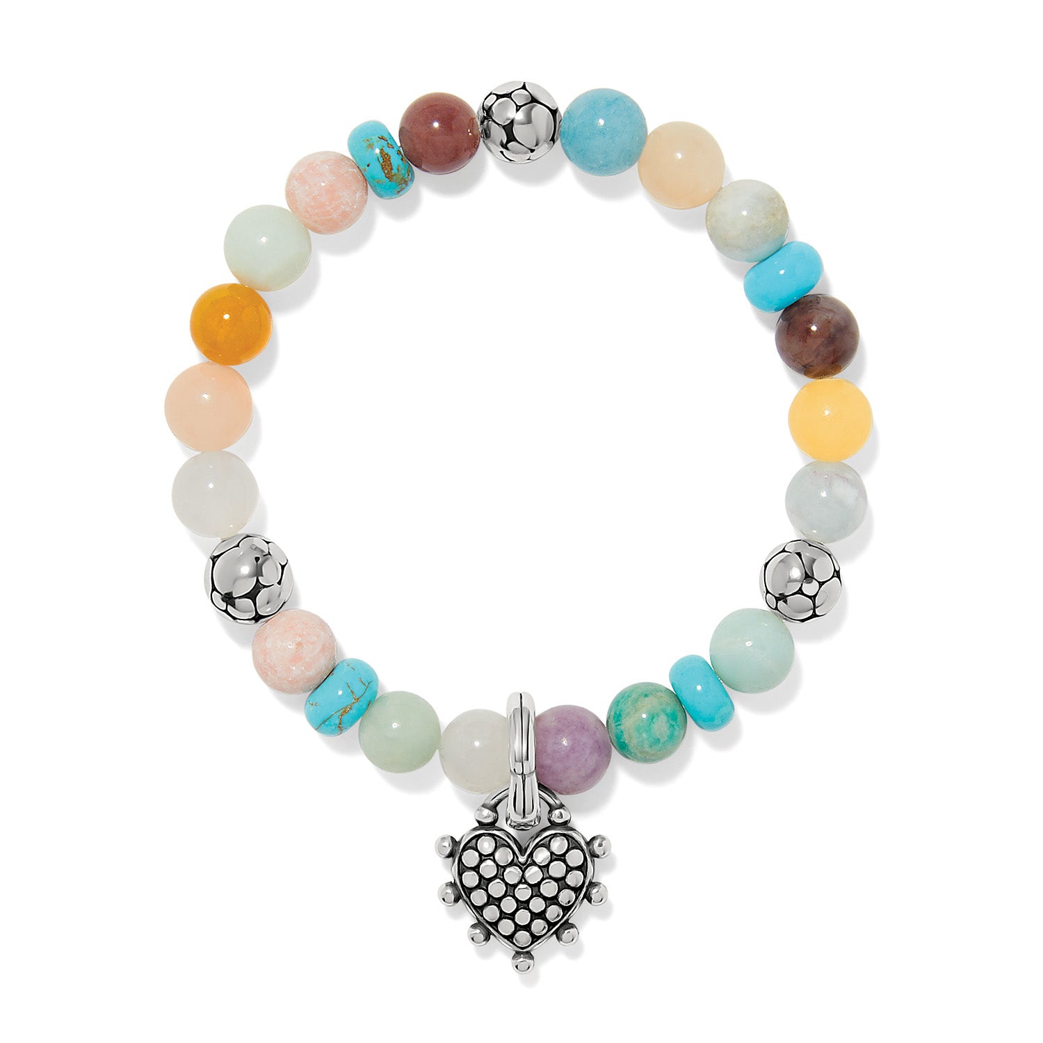 Brighton Pebble Sweet Hearts Charm Stretch Bracelet