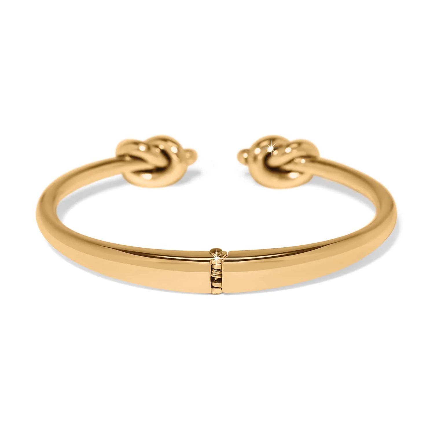 Brighton Interlok Single Knot Gold Open Hinge Bangle