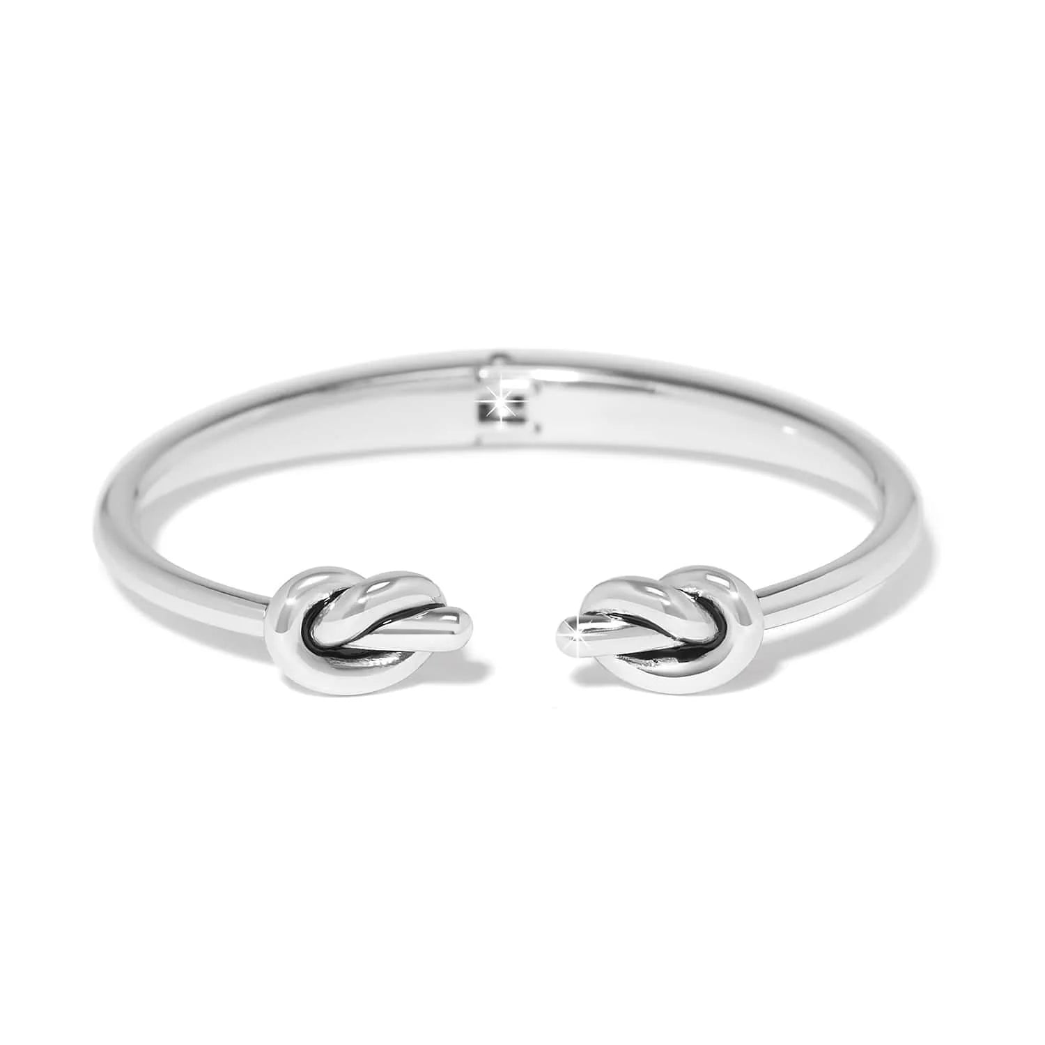 Brighton Interlok Single Knot Silver Open Hinge Bangle