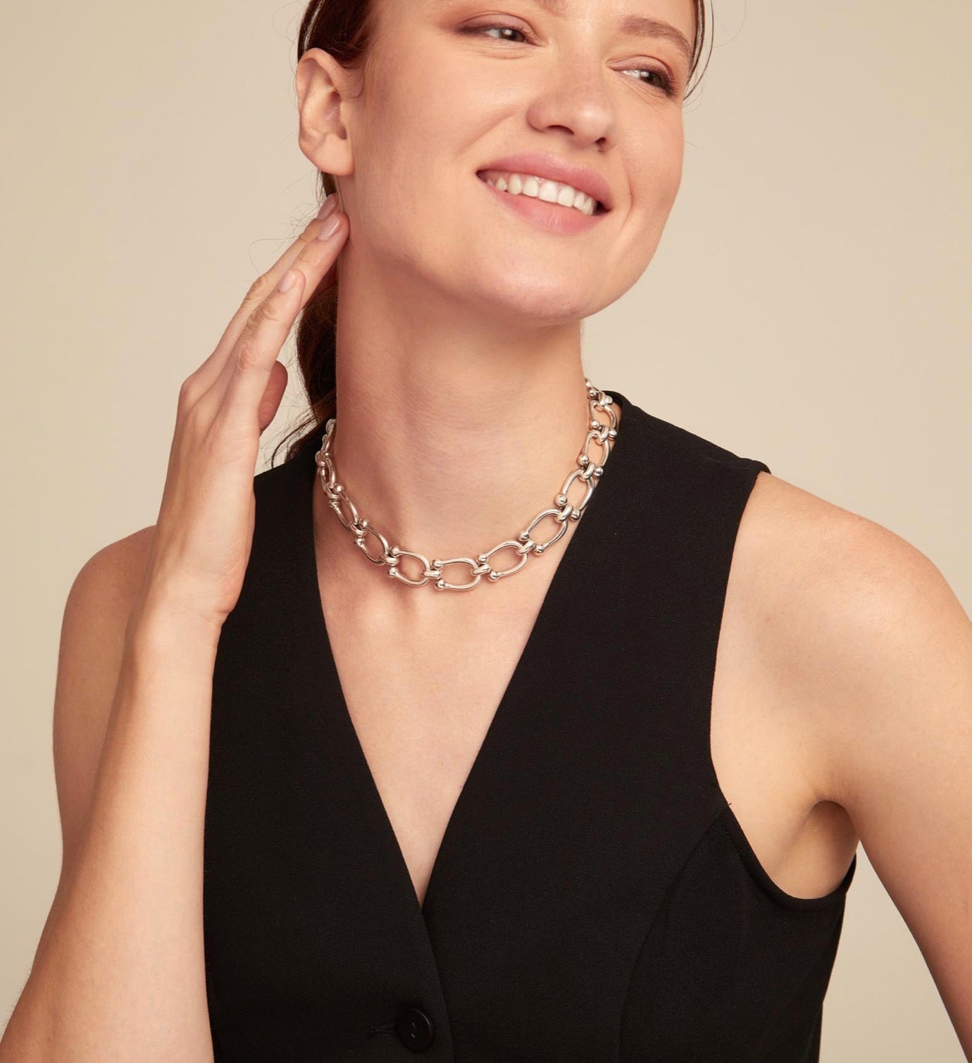 Uno de 50 Serotonin Silver Plated Link Necklace