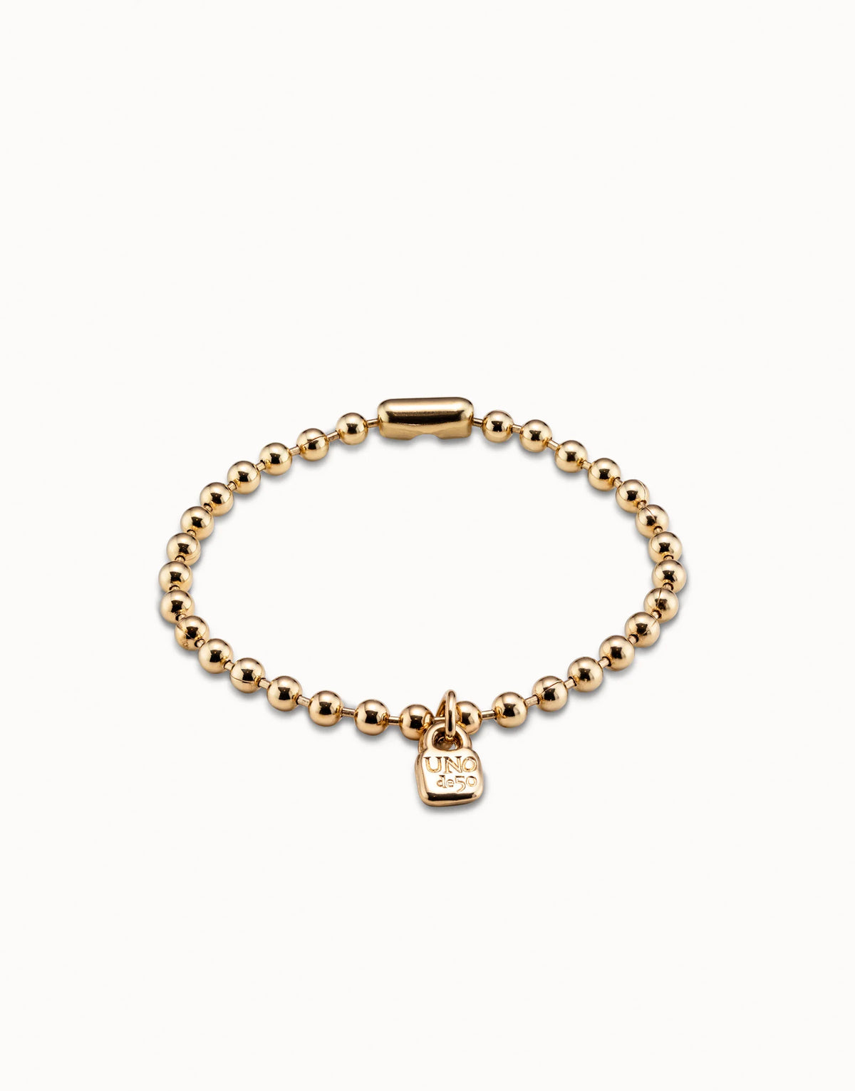 Uno de 50 Emotions silver-plated ball-link bracelet with the UNOde50 padlock charm