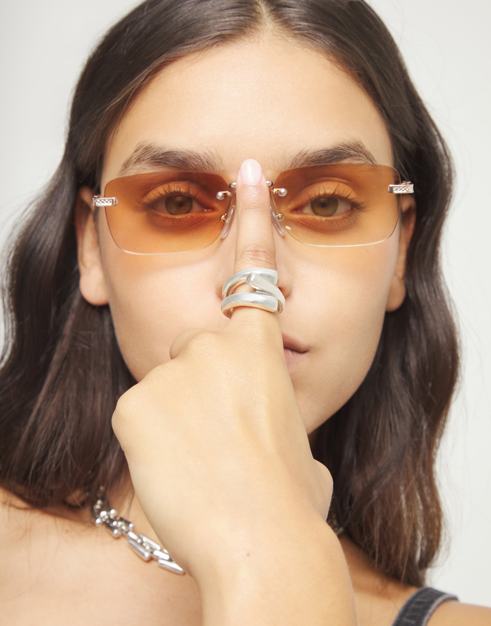 Uno de 50 Silver Ring With Three Intertwined Organic Shapes