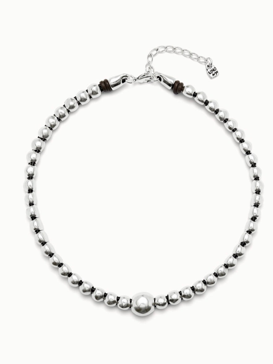 Uno de 50 Sterling Silver-Plated Beaded Necklace