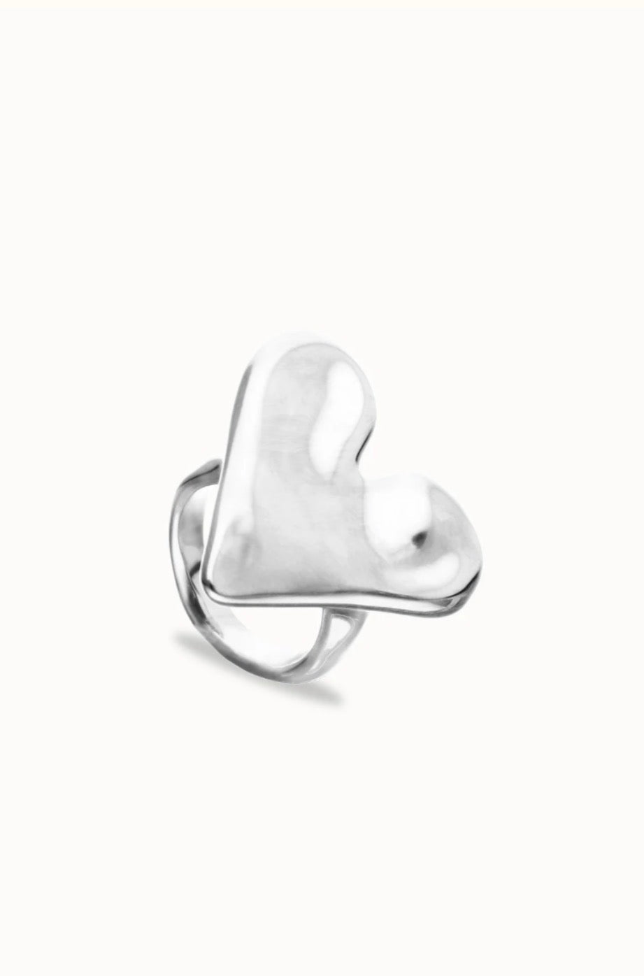 Uno de 50 Silver Maxi Ring With Heart Shape