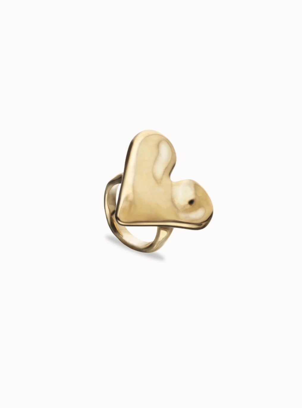Uno de 50 Gold Maxi Ring With Heart Shape