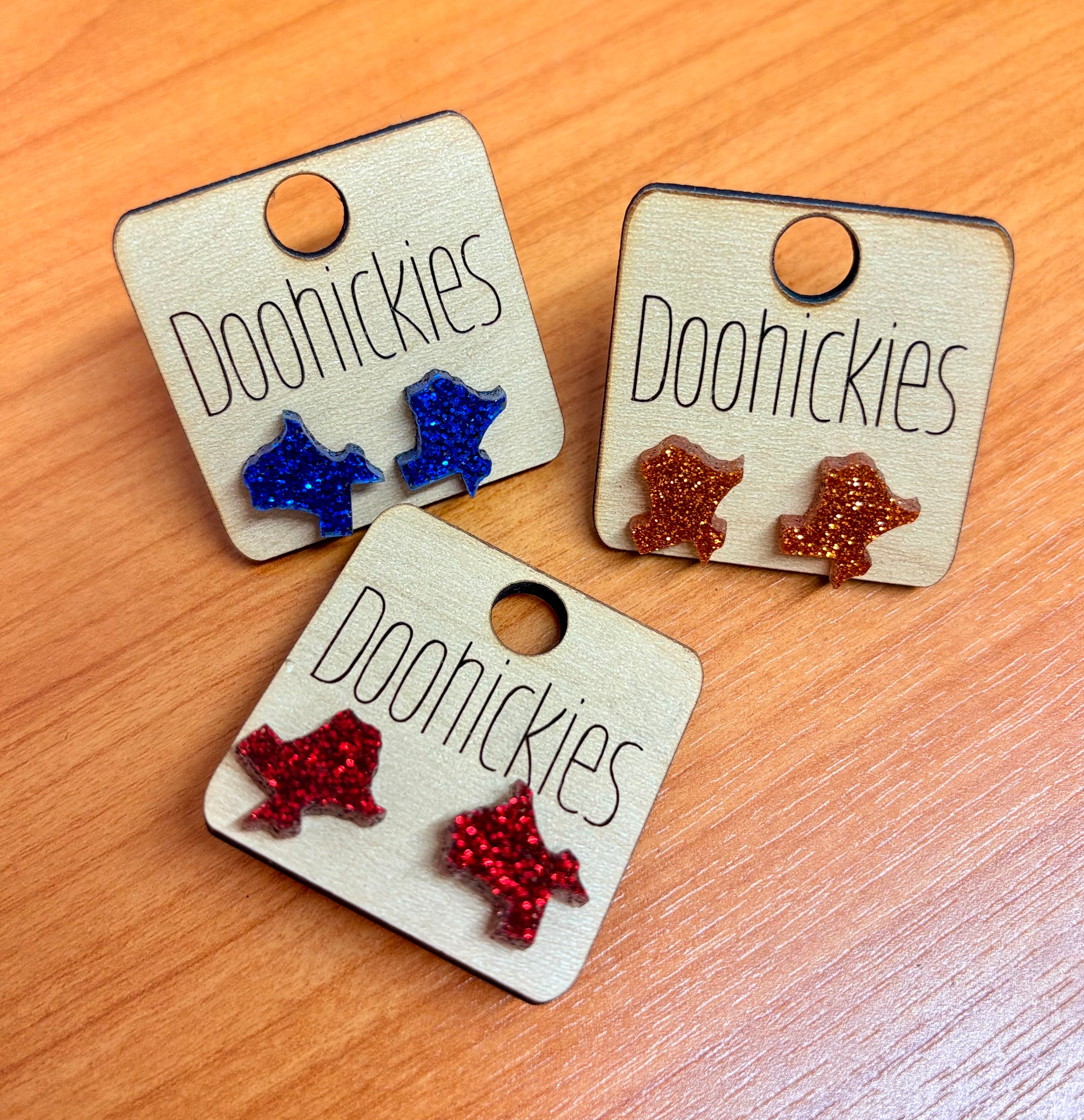 Glitter Texas Stud Earrings