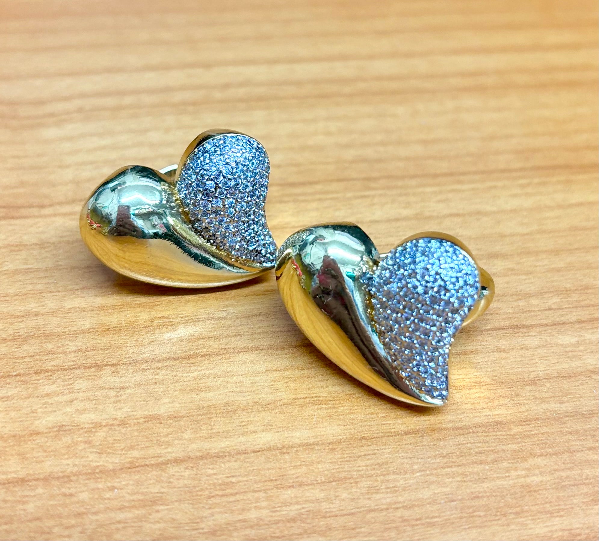 Gold & Crystal Heart Ring