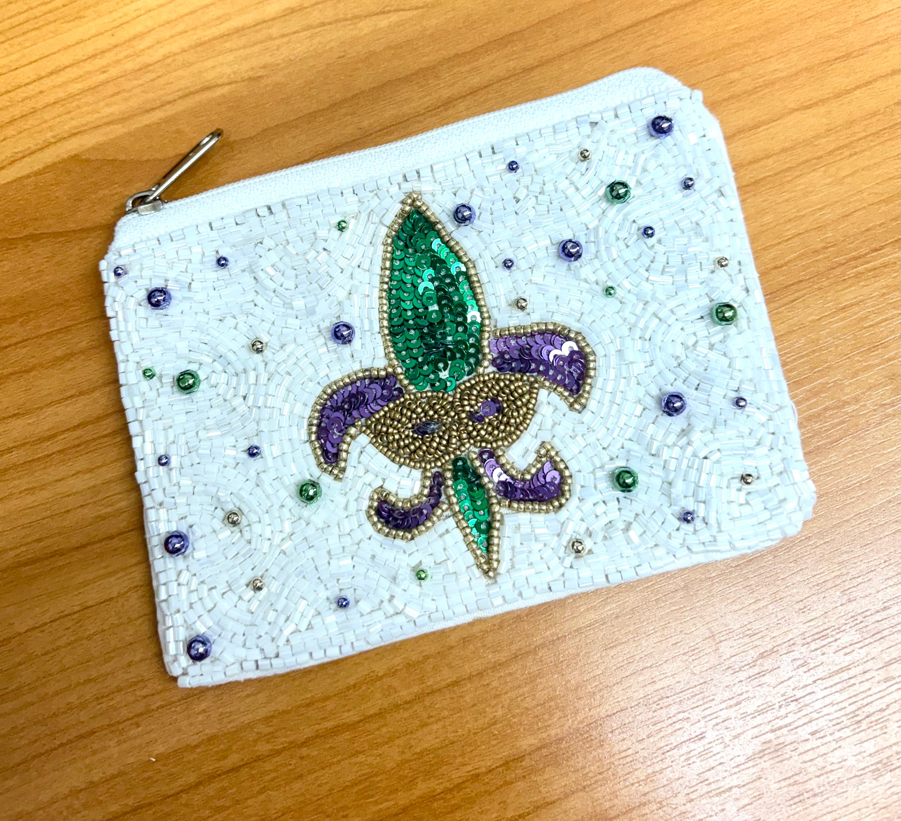 Beaded Coin Zipper Pouch