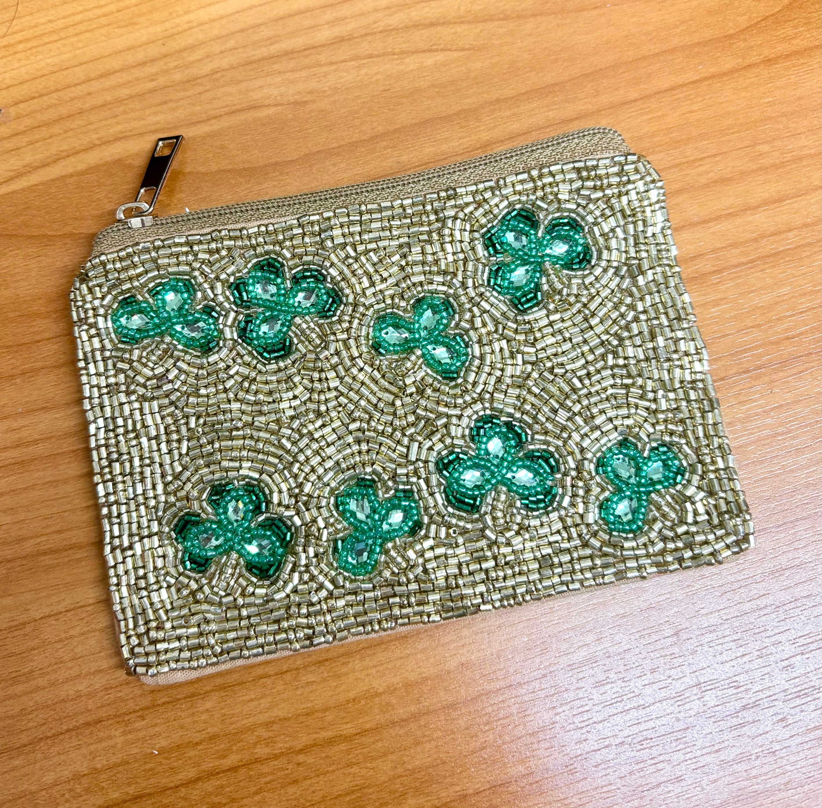 Beaded Coin Zipper Pouch