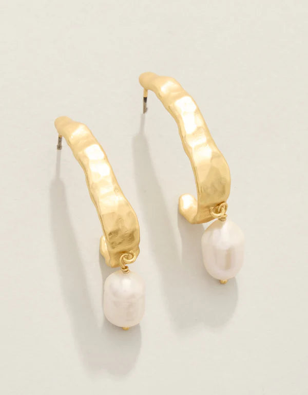 Spartina Tumbled Hoop Earrings Pearl