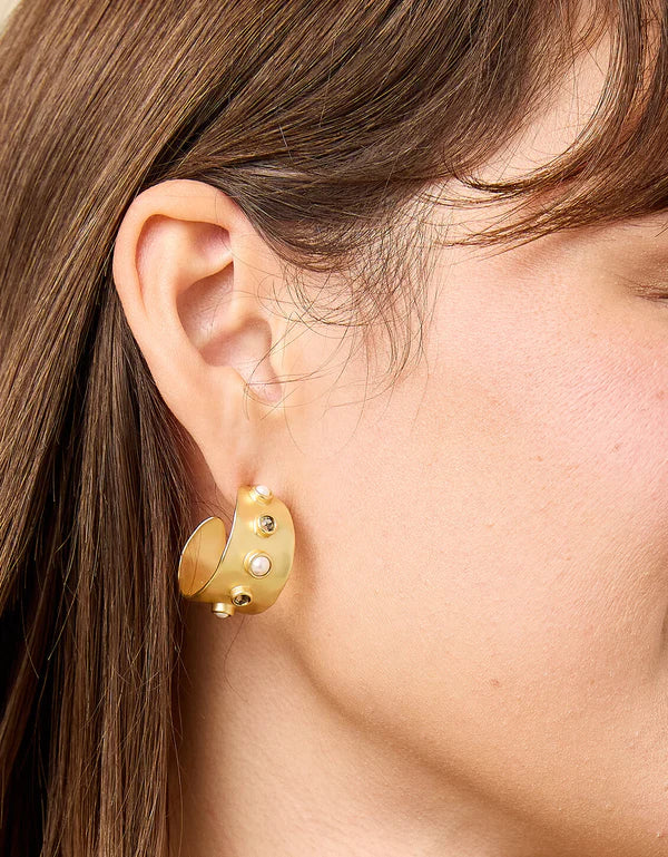 Spartina Estate Hoop Earrings Black