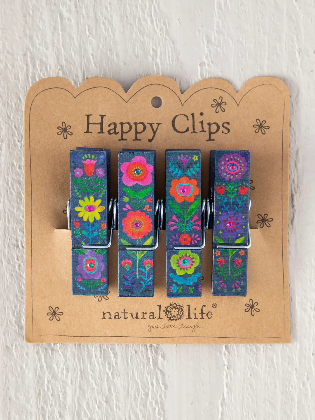 Natural Life Happy Clips, Set of 4