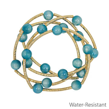 Candy Beaded Gold Piping Stretch Bracelet
